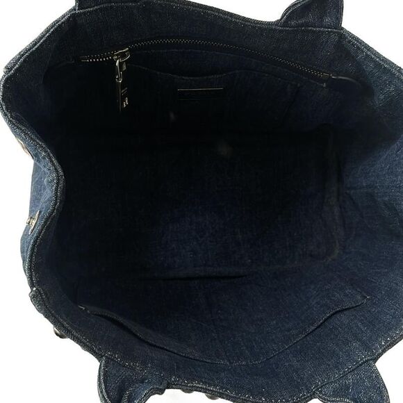 Prada Tote Bag Canapa B2439o Navy Bijou Studs - Picture 7 of 8